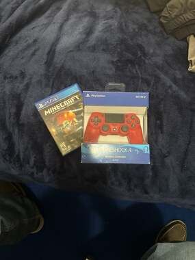 Sony DualShock 4 Wireless Controller Magma Red for PS4 and Minecraft PlayStation